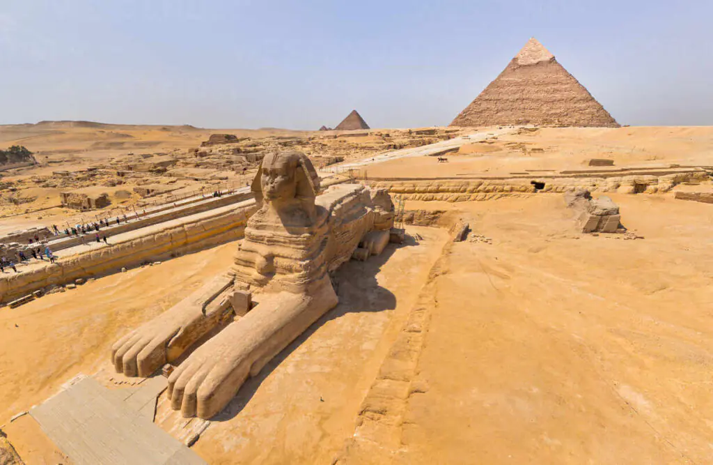 aerial view of the great sphinx of giza in egypt AAEF05546